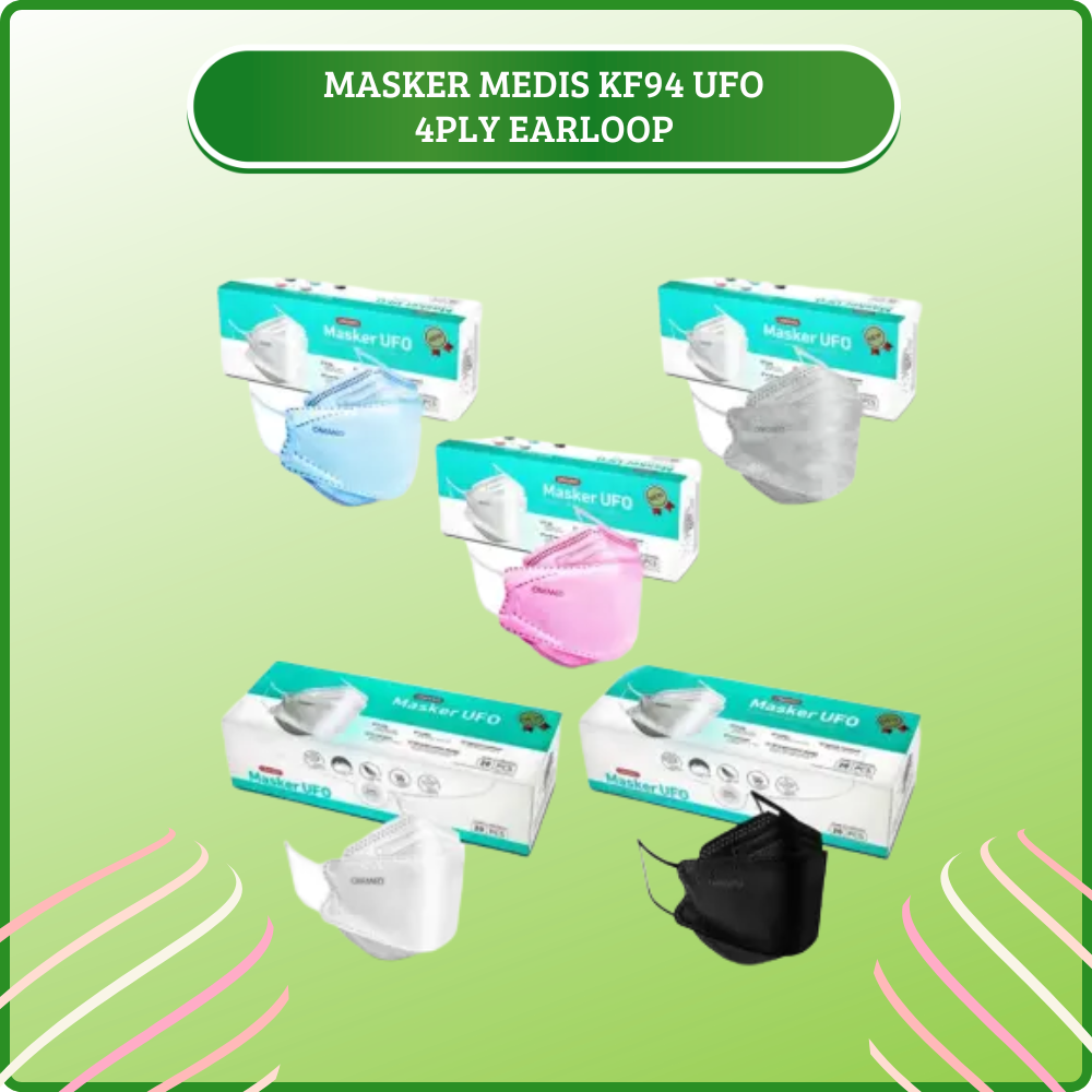 Masker Medis Onemed Masker ONEMED UFO KF94 4PLY Medis WARNA RANDOM Isi 20pcs