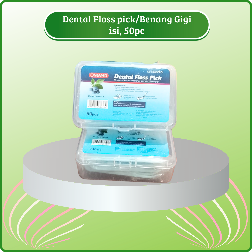Dental Floss Toothpick Box Isi 50 Pcs | Benang Gigi ONEMED