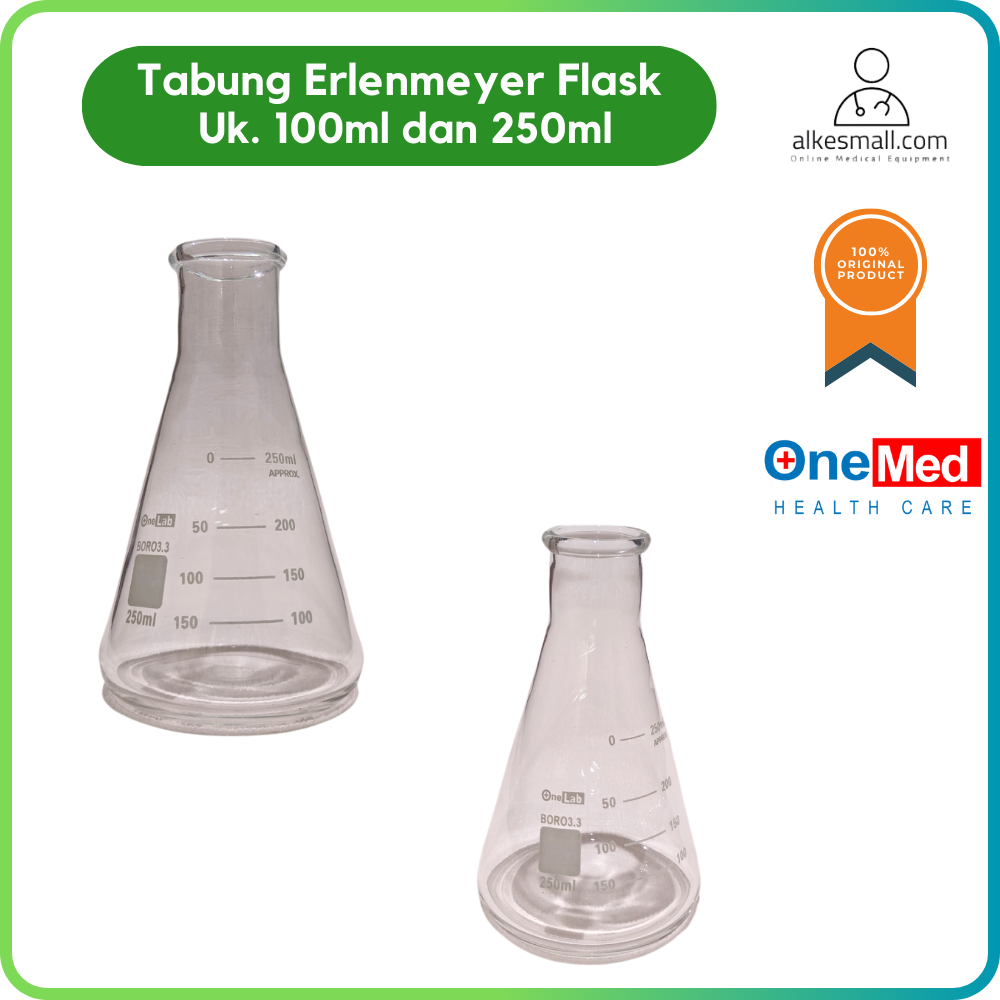 Labu Erlenmeyer Flask Tabung Erlenmeyer Uk. 100ml dan 250ml Onemed