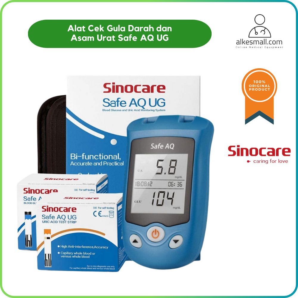 Alat Cek Gula Darah dan Asam Urat Sinocare Safe AQ UG