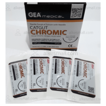 Benang CatGut CHROMIC w/needle 2/0 GEA