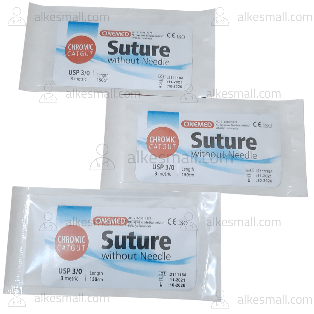 Benang Chromic Catgut Tanpa Jarum 3/0 Onemed