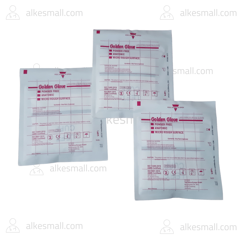 Sarung Tangan Steril/Gloves Latex Sterile Free Powder Golden Glove