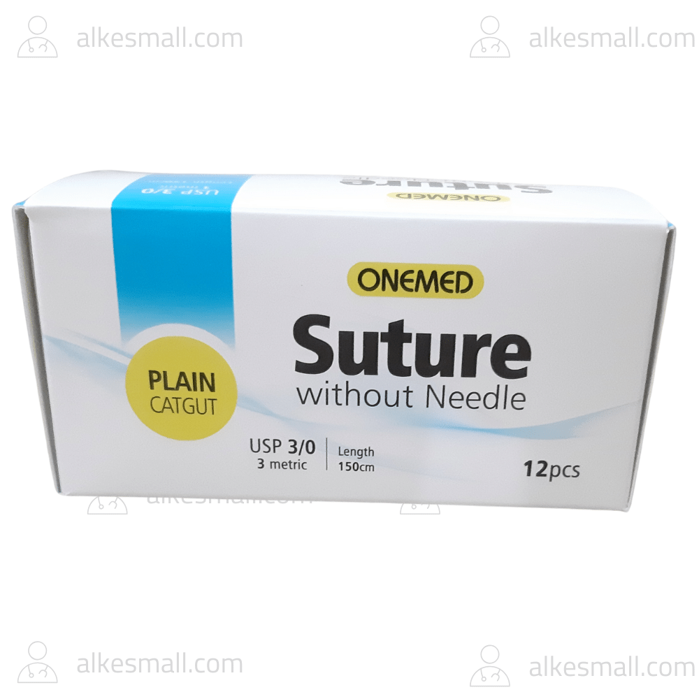 Benang Plain CatGut Tanpa Needle Tanpa Jarum 3/0 Onemed