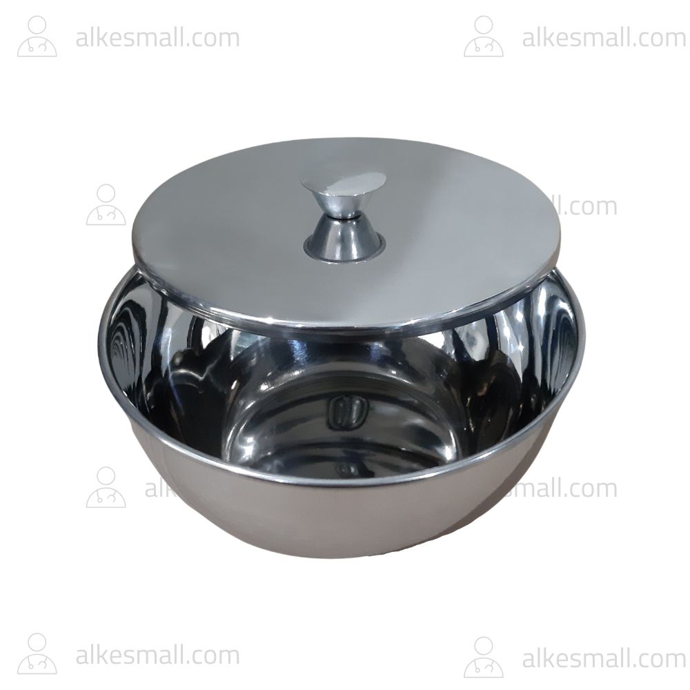 Iodine Cup + Tutup / Bowl With Cover 12.5cm Stainless Stell Marwa