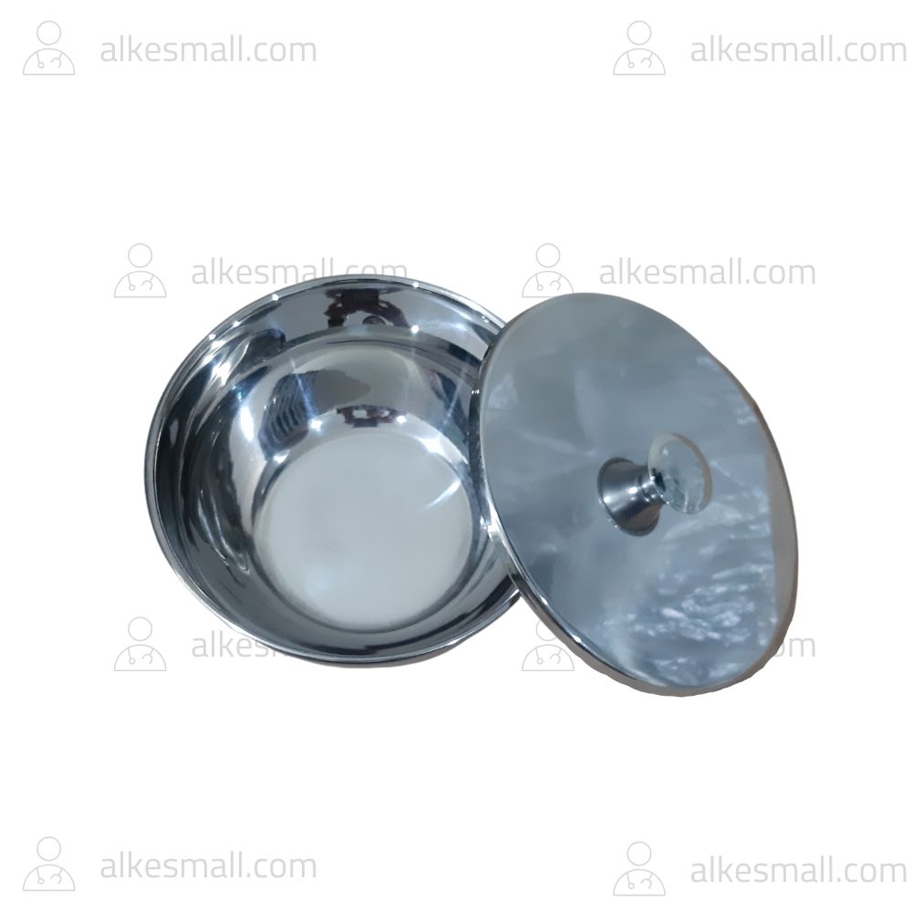 Iodine Cup + Tutup / Bowl With Cover 12.5cm Stainless Stell Marwa