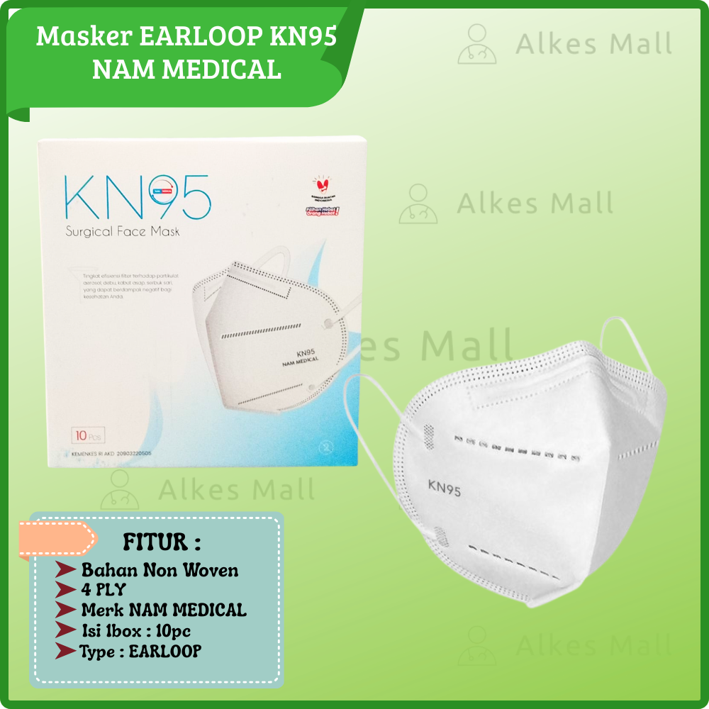 Masker KN95 Earloop / Masker KN95 Isi 10 Pcs - Putih