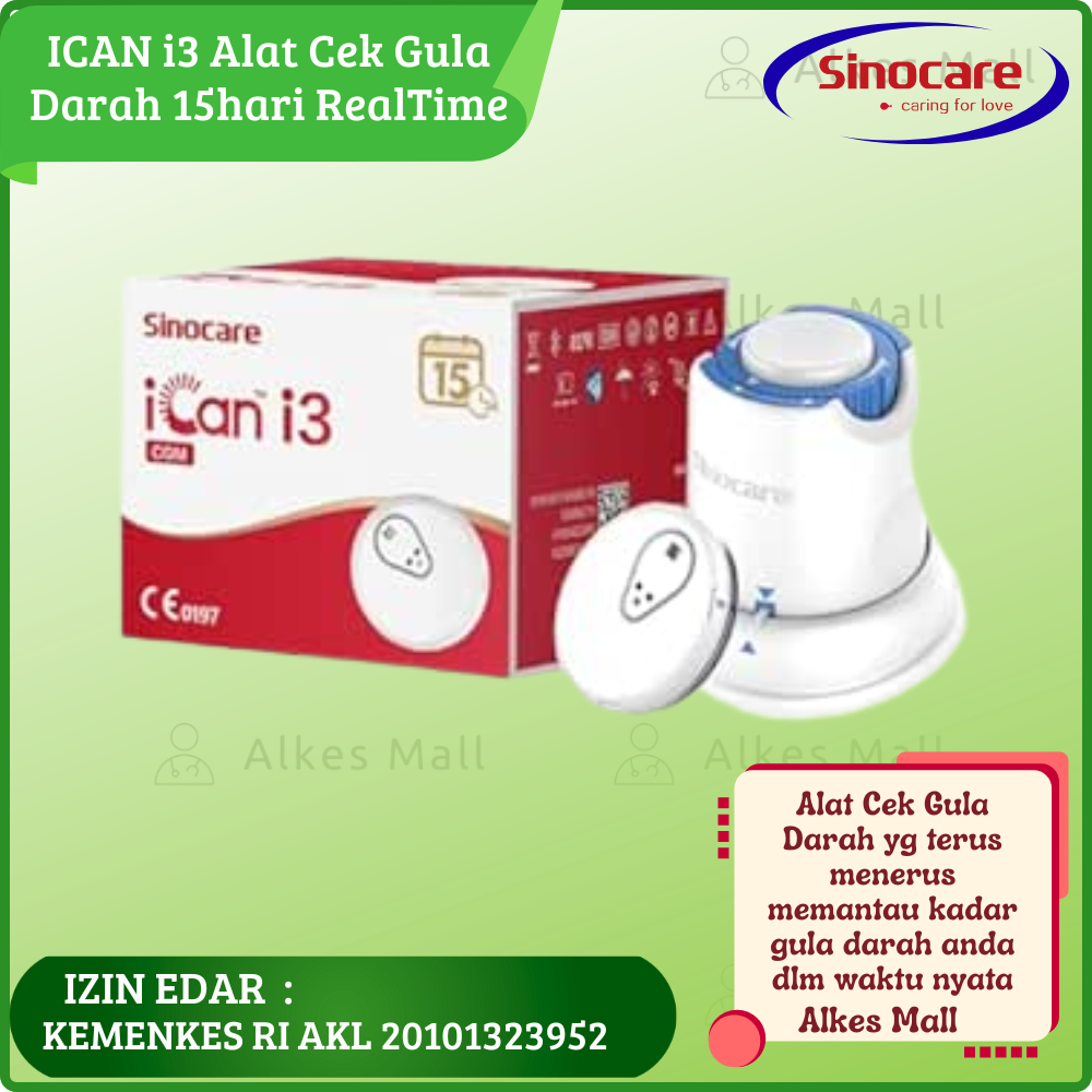 ALAT CEK GULA DARAH SINOCARE ICAN i3, 15 hari Realtime