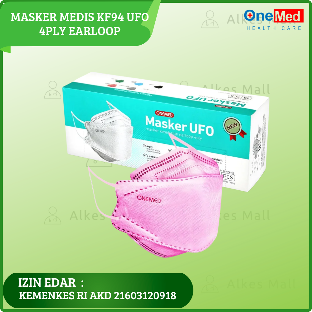 Masker Medis Onemed Masker ONEMED UFO KF94 4PLY  Medis WARNA RANDOM Isi 20pcs