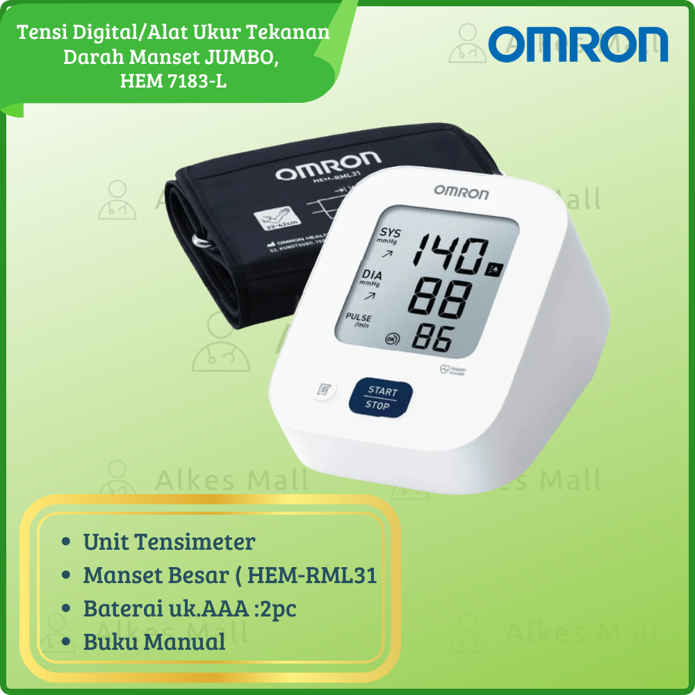 Tensimeter Digital Omron EZ Large HEM-7183-L Manset Besar Monitor Tekanan Darah Otomatis