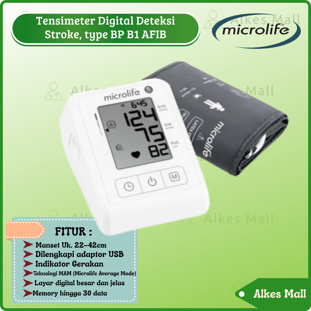 Tensimeter Digital BP B1 AFIB Deteksi Stroke Microlife