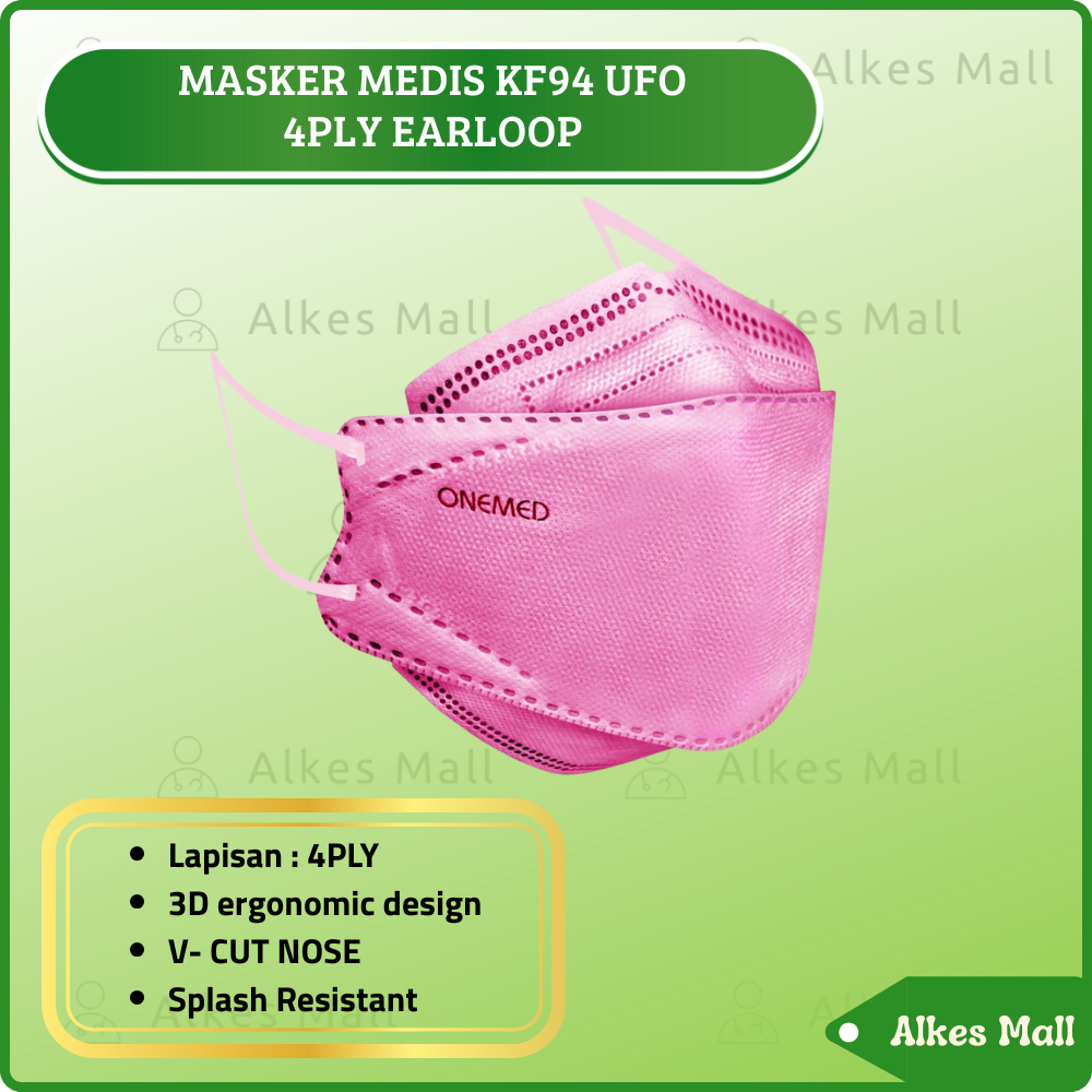 Masker Medis Onemed Masker ONEMED UFO KF94 4PLY  Medis WARNA RANDOM Isi 20pcs