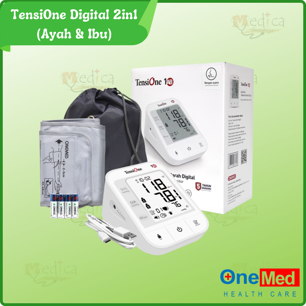 TensiOne 1AB Ayah Bunda 2in1 – Tensimeter Digital Dengan Suara ONEMED