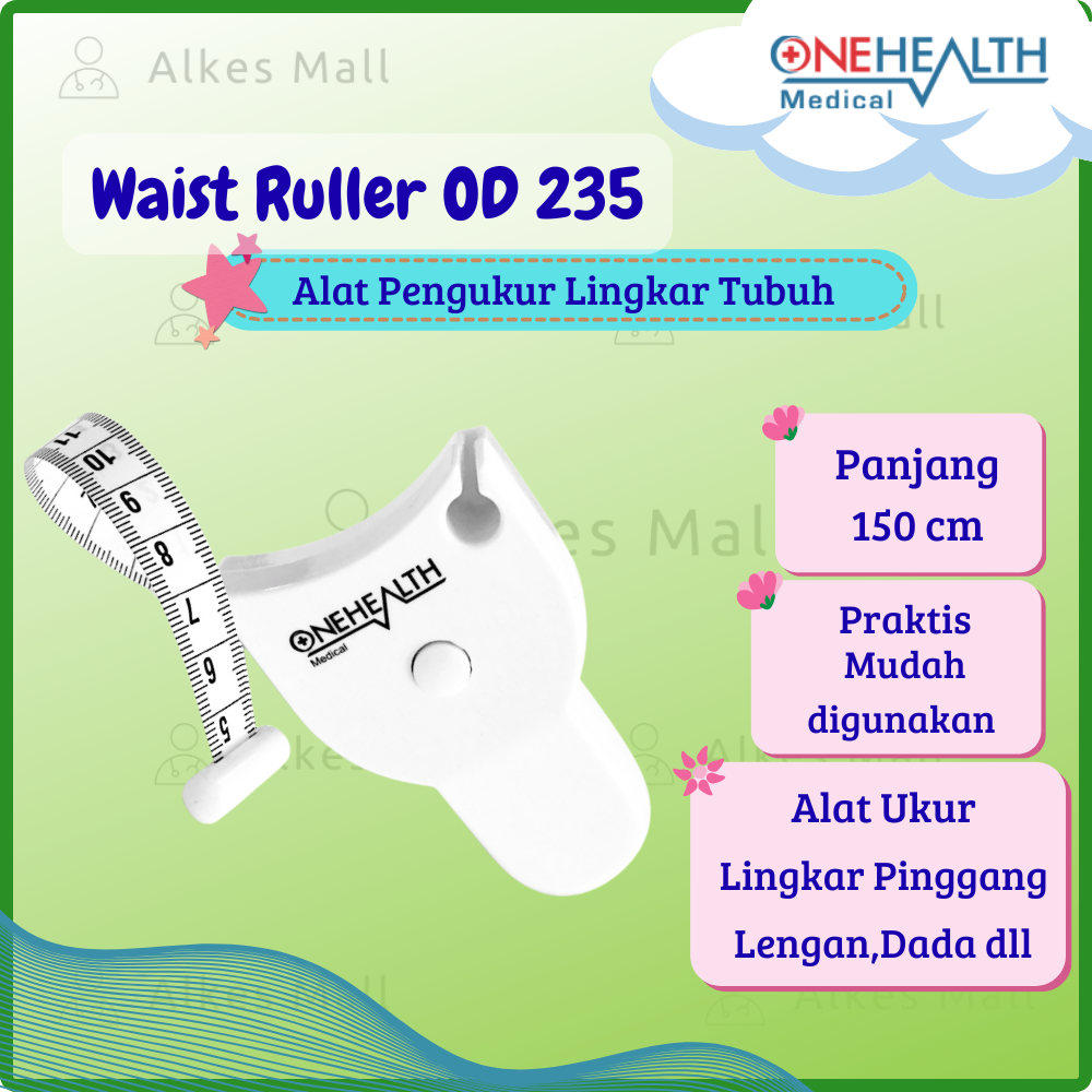 Waist Ruler OneHealth OD 235 Alat pengukur Lingkar Tubuh panjang 150cm