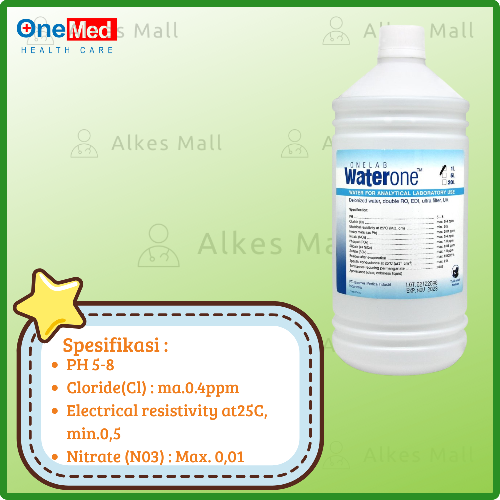 Onemed WaterOne 1L Pure Antiseptic Water/ Aquadest / Aquabidest
