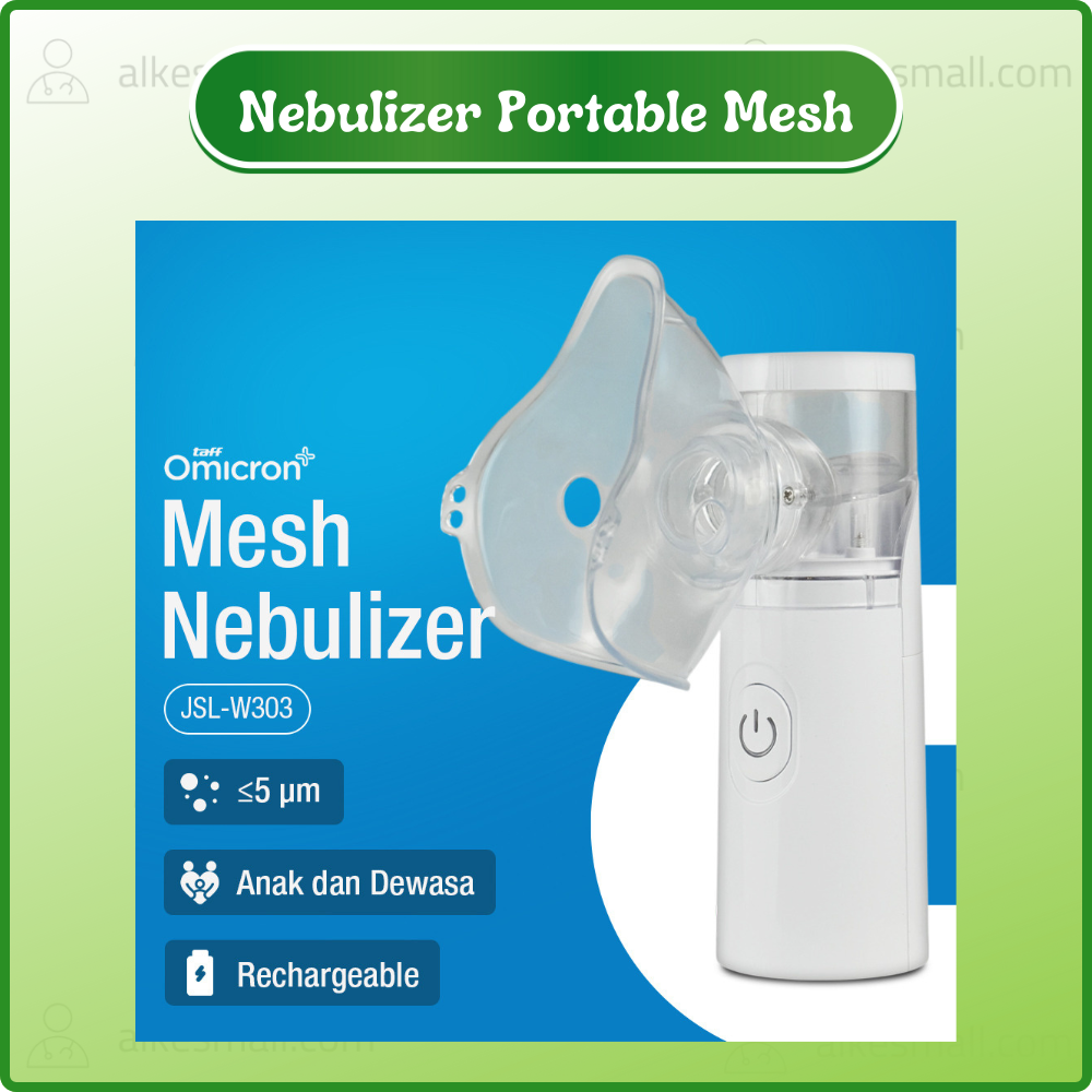 Mesh Nebulizer JSL-W303 Alat Uap Pernafasan Portable Taff Omicron