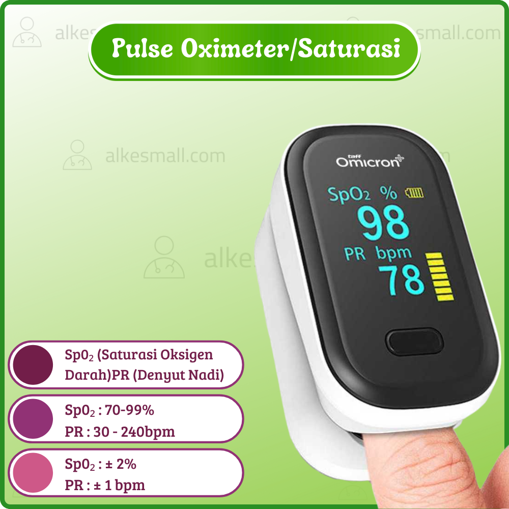 TaffOmicron Fingertip Pulse Oximeter Alat Ukur Saturasi Type YK-80B