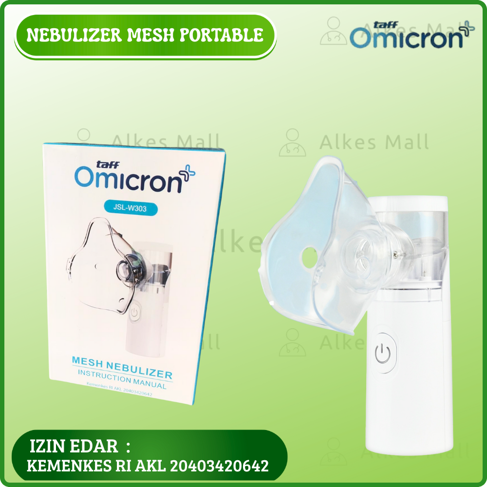 Mesh Nebulizer JSL-W303 Alat Uap Pernafasan Portable Taff Omicron