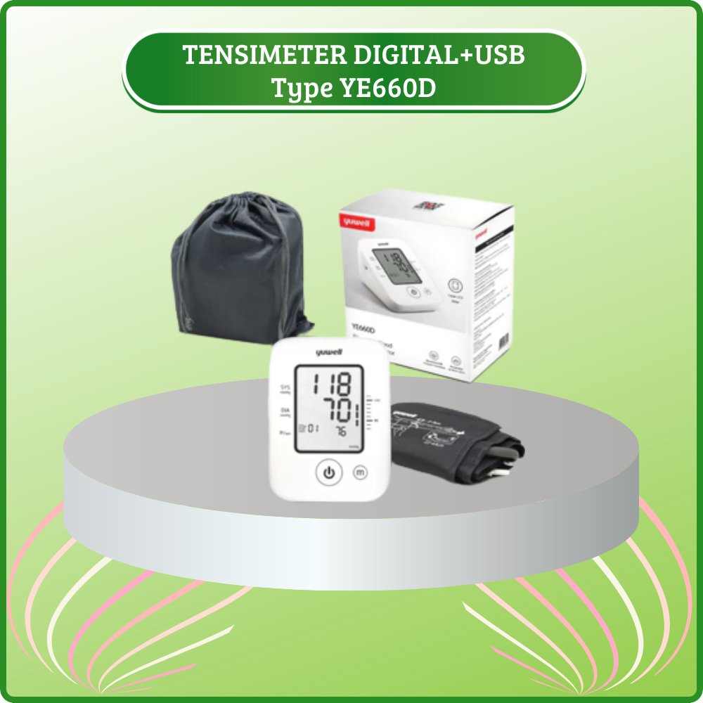 TENSIMETER DIGITAL YE660D ALAT Ukur Tekanan Darah Detak Jantung USB MANSET Uk.XL YUWELL