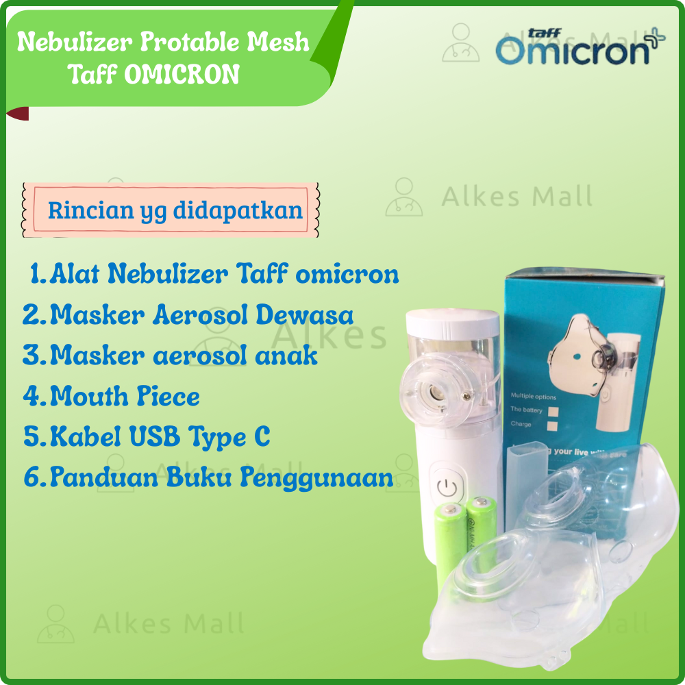 Mesh Nebulizer JSL-W303 Alat Uap Pernafasan Portable Taff Omicron