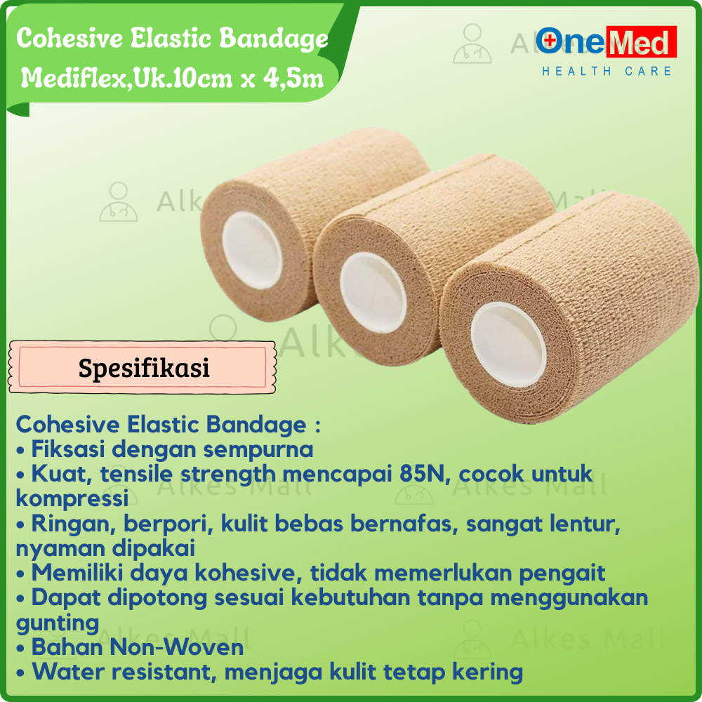 ONEMED Mediflex Cohesive Elastic Bandage 10cm x 4.5m