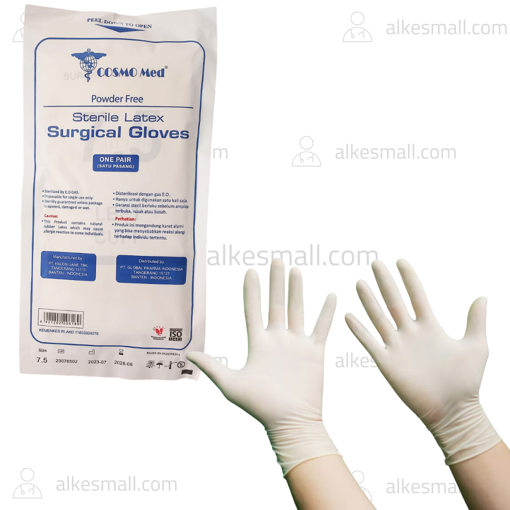 Handscoon SURGICAL GLOVE Latex Sterile FRE POWDER COSMOMED