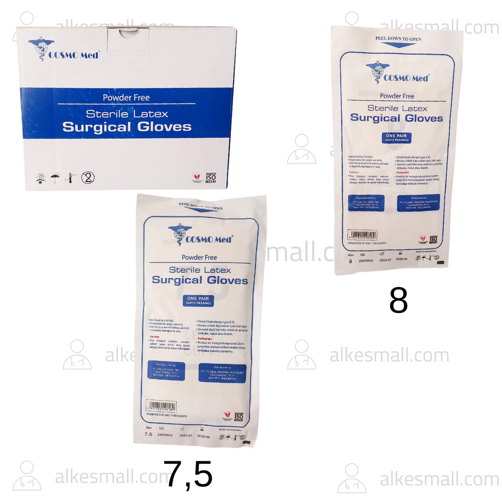 Handscoon SURGICAL GLOVE Latex Sterile FRE POWDER COSMOMED