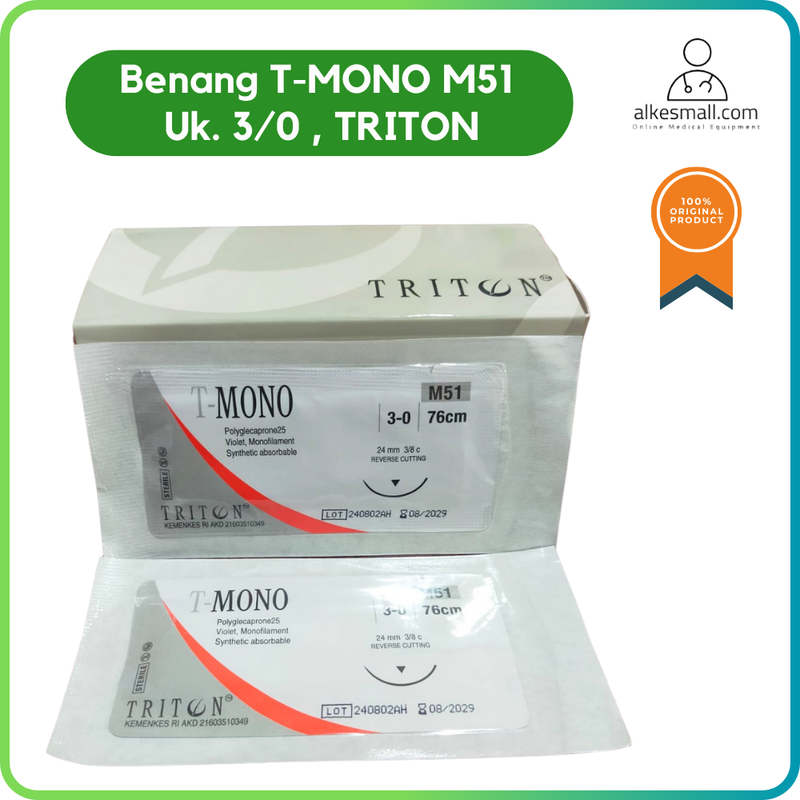 Benang T - MONO Uk. 3/0 M51 polyglecaprone25 monofilament absorbable