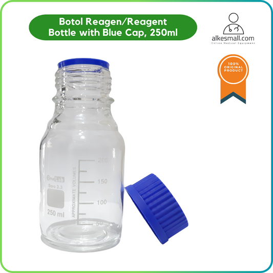Botol Reagen Reagent Bottle With Blue Cap 250 Ml