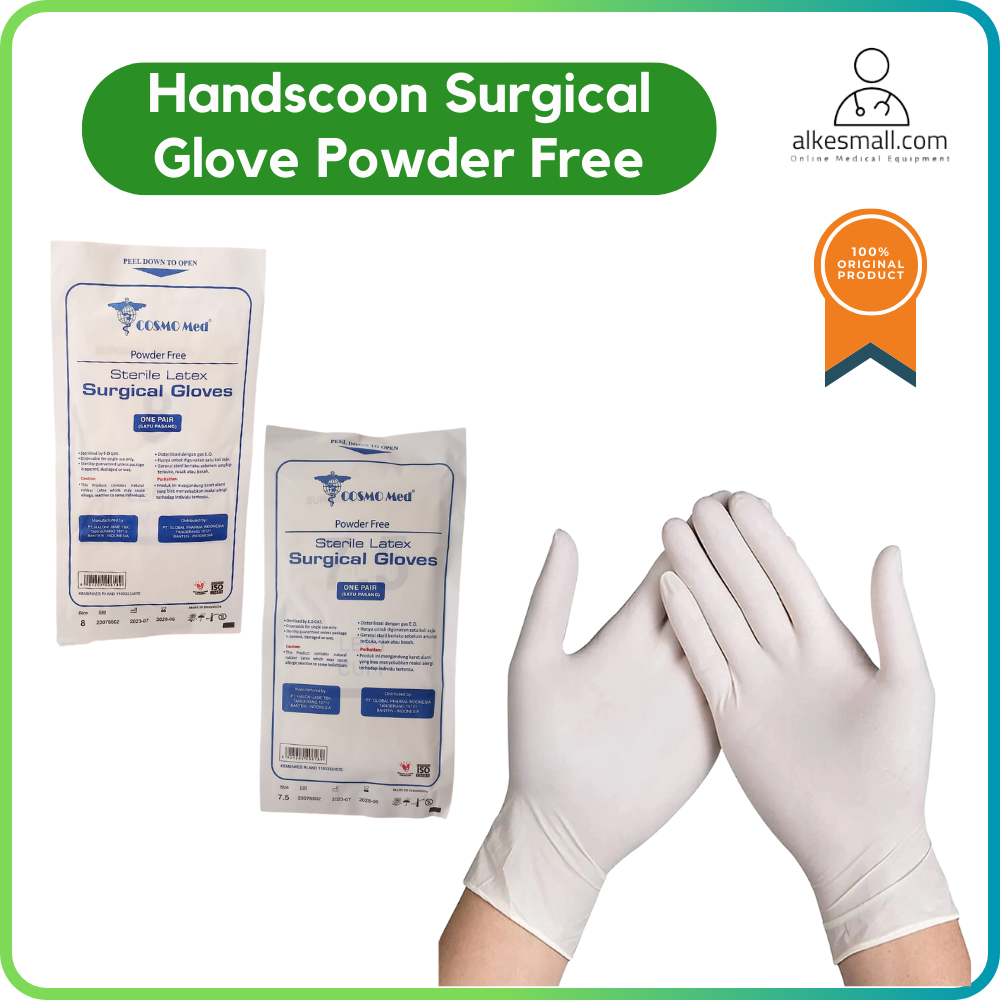 Handscoon SURGICAL GLOVE Latex Sterile FRE POWDER COSMOMED