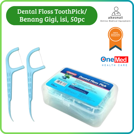 Dental Floss Toothpick Box Isi 50 Pcs | Benang Gigi ONEMED