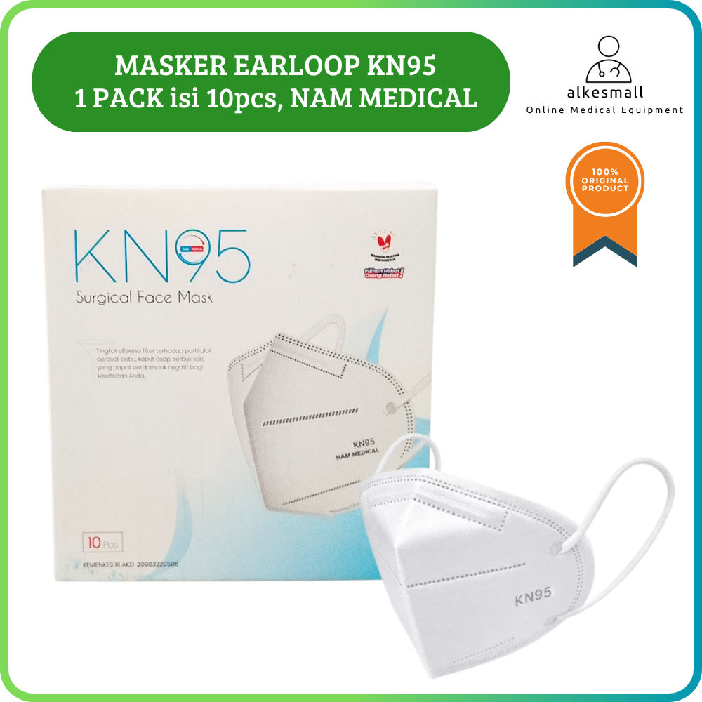 Masker KN95 Earloop / Masker KN95 Isi 10 Pcs - Putih