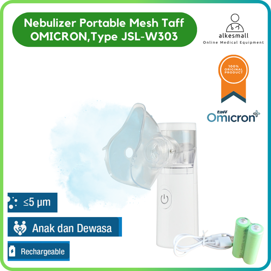 Mesh Nebulizer JSL-W303 Alat Uap Pernafasan Portable Taff Omicron