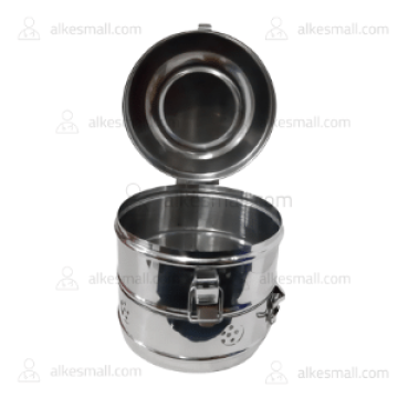 Tromol Kasa Steril Dresing Drum Stainless Steel 15cm Marwa