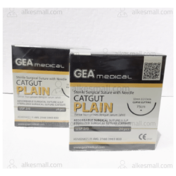 Benang Plain CatGut with needle 2/0 GEA Medical