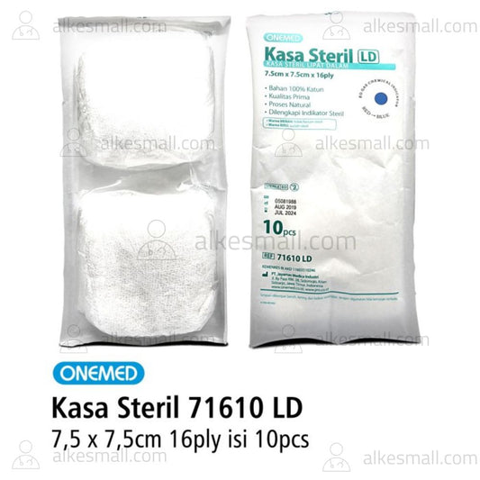 Kasa Steril 71610 LD OneMed 7.5cm × 7.5cm 16 ply isi 10pcs