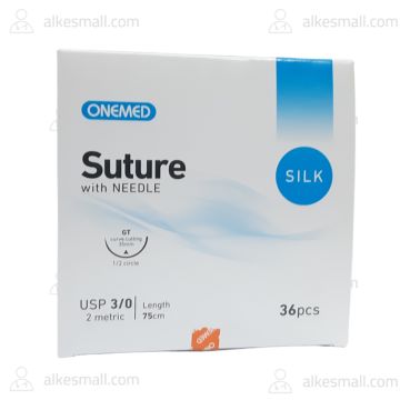 Benang Operasi Silk w/needle 3/0 ONEMED